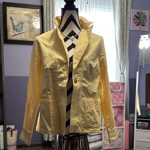 NWT Joan Rivers Yellow Casual Cotton Blazer Jacket S